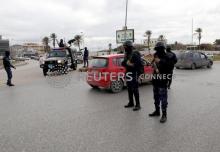 Central security support force carry weapons during the security deployment in the Tajura neighborhood, east of Tripoli, Libya, January 14, 2020. PHOTO BY REUTERS/Ismail Zitouny