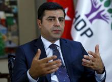 The leader of Turkey's pro-Kurdish opposition Peoples' Democratic Party (HDP) Selahattin Demirtas answers a question during an interview with Reuters in Ankara, Turkey, July 30, 2015. PHOTO BY REUTERS/Umit Bektas