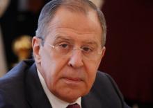 Russian Foreign Minister Sergei Lavrov attends a meeting with Qatari Foreign Minister Sheikh Mohammed bin Abdulrahman bin Jassim Al-Thani in Moscow, Russia, April 15, 2017. PHOTO BY REUTERS/Maxim Shemetov