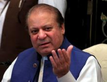 Nawaz Sharif, former Prime Minister and leader of Pakistan Muslim League (N) gestures during a news conference in Islamabad, Pakistan, May 10, 2018. PHOTO BY REUTERS/Faisal Mahmood