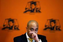 Head of the National Prosecuting Authority, Shaun Abrahams gestures as during a media briefing, in Pretoria, South Africa, October 31,2016. PHOTO BY REUTERS/Siphiwe Sibeko
