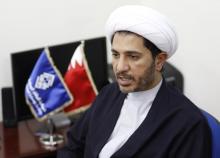 Bahrain's main opposition party Al Wefaq leader Sheikh Ali Salman speaks to Reuters at the party's headquarters in Bilad Al Qadeem, west of Manama, October 28, 2014. PHOTO BY REUTERS/Hamad I Mohammed