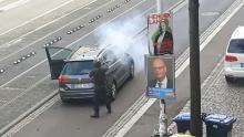 Amateur video shows shooting in Halle, Germany, October 9, 2019. PHOTO BY REUTERS/ATV STUDIO HALLE
