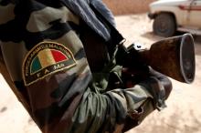 A Malian Armed Forces patch worn by a soldier is pictured during the regional anti-insurgent Operation Barkhane in Tin Hama, Mali, October 19, 2017. PHOTO BY REUTERS/Benoit Tessier