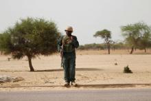 A Nigerien soldier stands guard near a camp of the city of Diffa, Niger, June 18, 2016. PHOTO BY REUTERS/Luc Gnago