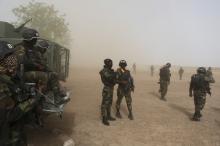 Cameroonian soldiers in a file photo, in Kolofata, Cameroon, March 16, 2016. PHOTO BY REUTERS/Joe Penney