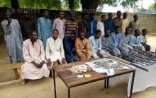 iSuspected members of Islamist militant group Boko Haram are pictured after being arrested in Maiduguri, Nigeria, July 18, 2018. PHOTO BY REUTERS/Ahmed Kingimi