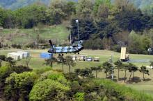 A Terminal High Altitude Area Defense (THAAD) interceptor (R) is seen in Seongju, South Korea, April 26, 2017. PHOTO BY REUTERS/Lee Jong-hyeon/News1 