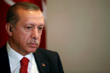 Turkish President Tayyip Erdogan prepares for an interview in New York City, U.S. September 19, 2016. PHOTO BY REUTERS/Brendan McDermid