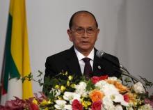 Myanmar's President Thein Sein speaks at the Mekong-Five Economic Forum hosted by Japan External Trade Organization (JETRO) in Tokyo, July 3, 2015. PHOTO BY REUTERS/Toru Hanai