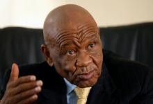 Lesotho's Prime Minister Thomas Thabane gestures as he speaks during an interview with Reuters at State House in Maseru, Lesotho, February 27, 2015. PHOTO BY REUTERS/Siphiwe Sibeko