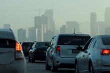 Commuters navigate early morning traffic as they drive towards downtown in Los Angeles, California, U.S., July 22, 2019. PHOTO BY REUTERS/Mike Blake