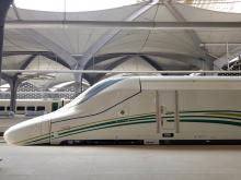Train stops at the new KAEC station of the Haramain speed train at King Abdullah Economic City, near Jeddah, Saudi Arabia, September 18, 2018. PHOTO BY REUTERS/Stephen Kali