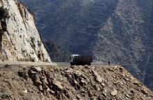 A truck drives on the main highway to the port city of Massawa from Asmara, Eritrea, February 20, 2016. PHOTO BY REUTERS/Thomas Mukoya