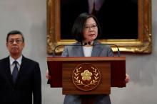President Tsai Ing-wen speaks to the media, after El Salvador ended diplomatic relations with Taiwan, in Taipei, Taiwan, August 21, 2018. PHOTO BY REUTERS/Stringer