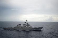 Guided-missile destroyer USS Decatur (DDG 73) operates in the South China Sea as part of the Bonhomme Richard Expeditionary Strike Group (ESG) in the South China Sea, October 13, 2016. PHOTO BY REUTERS/Courtesy Diana Quinlan/U.S. Navy