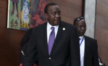 Kenya's President Uhuru Kenyatta arrives for the 26th Ordinary Session of the Assembly of the African Union (AU) at the AU headquarters in Ethiopia's capital Addis Ababa, January 31, 2016. PHOTO BY REUTERS/Tiksa Negeri