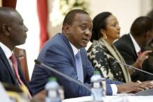 Kenya's President Uhuru Kenyatta delivers remarks before he and U.S. President Barack Obama participate in a bilateral meeting at the State House in Nairobi, July 25, 2015. PHOTO BY REUTERS/Jonathan Ernst