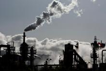 Vapor is released into the sky at a refinery in Wilmington, California, March 24, 2012. PHOTO BY REUTERS/Bret Hartman