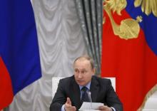 Russian President Vladimir Putin speaks during a meeting of the presidential council on science and education at the Kremlin in Moscow, Russia, June 24, 2015. PHOTO BY REUTERS/Sergei Karpukhin