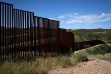 Different generations of the U.S. border wall with Mexico are seen from the United States in Nogales, Arizona, September 13, 2018. PHOTO BY REUTERS/Adrees Latif