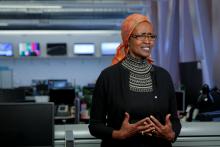 Oxfam International Executive Director Winnie Byanyima speaks during an interview in New York, NY, U.S., February 11, 2018. PHOTO BY REUTERS/Andrew Kelly