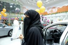 A Saudi woman is seen at the first automotive showroom solely dedicated for women in Jeddah, Saudi Arabia, January 11, 2018. PHOTO BY REUTERS/Reem Baeshen