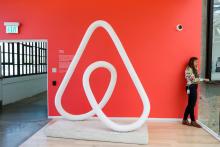 A woman talks on the phone at the Airbnb office headquarters in the SOMA district of San Francisco, California, U.S., August 2, 2016. PHOTO BY REUTERS/Gabrielle Lurie