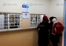Women are seen inside the UNRWA clinic in Burj al-Barajneh refugee camp in Beirut, Lebanon, January 29, 2018. PHOTO BY REUTERS/Mohamed Azakir
