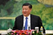 Chinese President Xi Jinping meets World Economic Forum (WEF) Executive Chairman Klaus Schwab (not pictured) at the Great Hall of the People in Beijing, China, April 16, 2018. PHOTO BY REUTERS/Naohiko Hatta