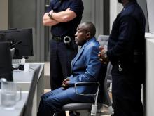 War crimes suspect Alfred Yekatom, wanted for alleged murder, deportation and torture of Muslims in the Central African Republic, appears before the International Criminal Court in The Hague, Netherlands, November 23, 2018. PHOTO BY REUTERS/Piroschka van de Wouw