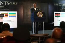 Ugandan President Yoweri Museveni addresses an audience during the second day of the Giant Club Summit of African leaders and others on tackling poaching of elephants and rhinos at the Fairmont Mount Kenya Safari Club in Nanyuki, Laikipia county, Kenya, April 29, 2016. PHOTO BY REUTERS/Siegfried Modola