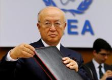 International Atomic Energy Agency (IAEA) Director General Yukiya Amano prepares for a board of governors meeting at the IAEA headquarters in Vienna, Austria, June 6, 2016. PHOTO BY REUTERS/Heinz-Peter Bader