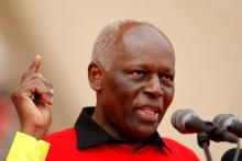 Angola's president and leader of the ruling MPLA party Jose Eduardo dos Santos addresses supporters during an election rally in Camama, outside the capital Luanda, August 29, 2012. PHOTO BY REUTERS/Siphiwe Sibeko