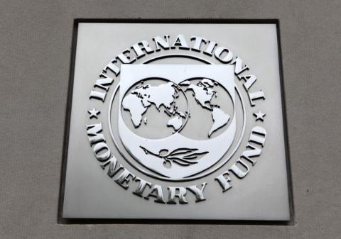 he International Monetary Fund (IMF) logo is seen at the IMF headquarters building in Washington, April 18, 2013. PHOTO BY REUTERS/Yuri Gripas