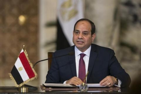 Egypt's President Abdel Fattah al-Sisi speaks during a news conference after the talks with Russia's President Vladimir Putin in Cairo, Egypt, December 11, 2017. PHOTO BY REUTERS/Alexander Zemlianichenko