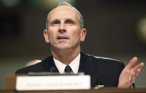 U.S. Chief of Naval Operations Admiral Jonathan Greenert testifies before a Senate Armed Services Committee hearing on the impact of sequestration on the national defense, on Capitol Hill in Washington