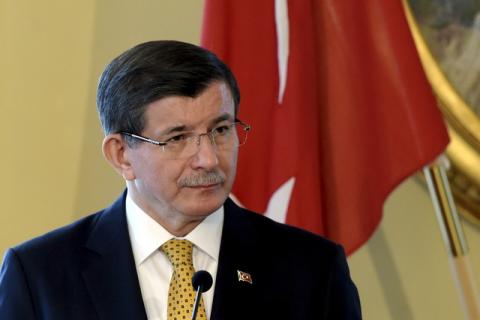 Turkey's Prime Minister Ahmet Davutoglu attends news conference in Helsinki, Finland, April 6, 2016. PHOTO BY REUTERS/Markku Ulander