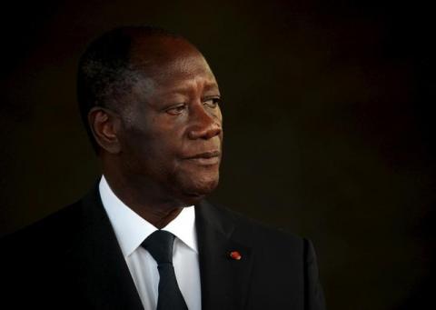 Ivory Coast's President Alassane Ouattara attends a news conference at the presidential palace in Abidjan, Ivory Coast, March 15, 2016. PHOTO BY REUTERS/Luc Gnago