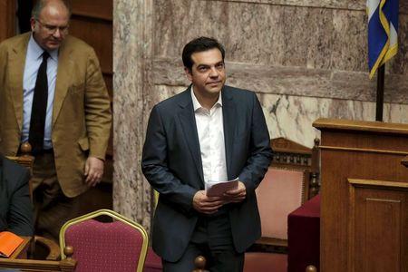 Greek Prime Minister Alexis Tsipras arrives for a parliamentary session in Athens, Greece, July 16, 2015. PHOTO BY REUTERS/Alkis Konstantinidis