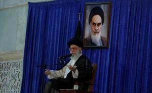 Iran's Supreme Leader Ayatollah Ali Khamenei delivers a speech during a ceremony marking the death anniversary of the founder of the Islamic Republic Ayatollah Ruhollah Khomeini, in Tehran, Iran, June 4, 2017. PHOTO BY REUTERS/TIMA 