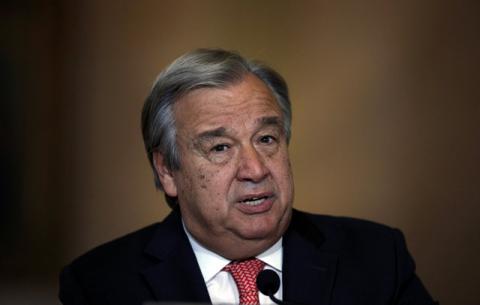 Nominated U.N. Secretary-General Antonio Guterres attends a news conference at Necessidades Palace in Lisbon, Portugal, October 6, 2016. PHOTO BY REUTERS/Rafael Marchante
