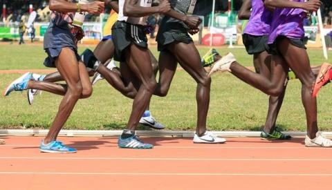 Kenyan athletes compete. PHOTO BY REUTERS/Thomas Mukoya