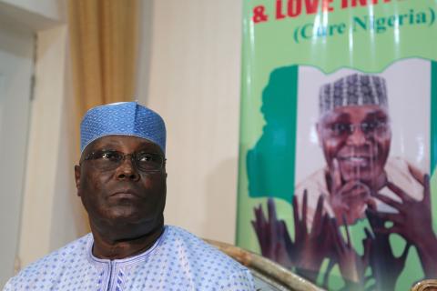 Former Nigerian Vice President Atiku Abubakar attends an interview with Reuters in Abuja, Nigeria, May 11, 2018. PHOTO BY REUTERS/Paul Carsten