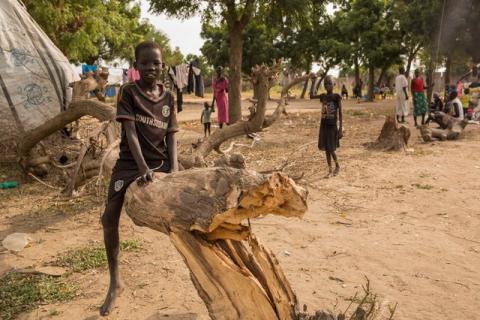 Dinka children play in a settlement for internally displaced people in Ganyiel town. Many have recently escaped food insecurity and armed conflict. Ganyiel, South Sudan on October 30, 2017. PHOTO BY REUTERS/Stefanie Glinskin