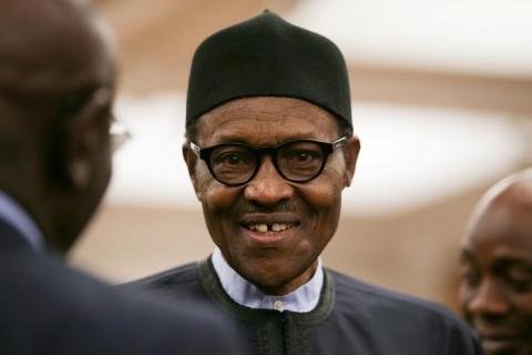 Nigeria's President Muhammadu Buhari attends a reception at the closing session of the Commonwealth Business Forum at the Guildhall in London, Britain on April 18, 2017. PHOTO BY REUTERS/Daniel Leal-Olivas