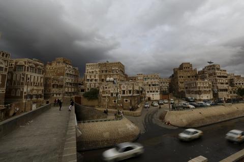 Cars drive in the old quarter of Yemen's capital Sanaa April 9, 2016. PHOTO BY REUTERS/Khaled Abdullah