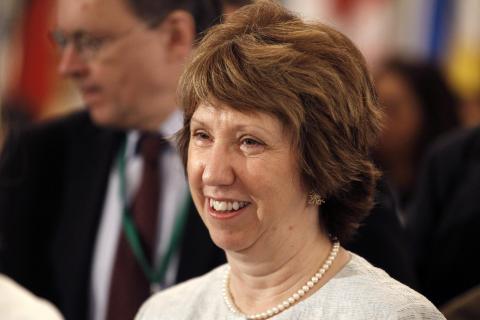 EU Foreign Policy Chief Catherine Ashton attends the Gaza international donors conference in Cairo October 12, 2014. PHOTO BY REUTERS/Mohamed Abd El Ghany