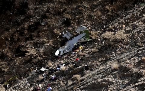 A view shows the site of a crashed plane owned by the private holding company of Turkish businessman Huseyin Basaran, Iran, March 12, 2018. PHOTO BY REUTERS/Tasnim News Agency