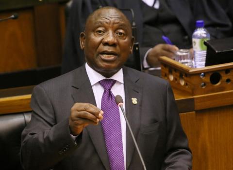 President Cyril Ramaphosa delivers his State of the Nation address at Parliament in Cape Town, South Africa, February 16, 2018. PHOTO BY REUTERS/Ruvan Boshoff
